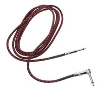 Veemoon Câble Guitare 6,35 Mm avec Fiche Coudée Câble D'instrument Audio 3 Mètres Noir et Rouge pour Guitare Bruit Accessoire et Accords Usage Studio et Scène