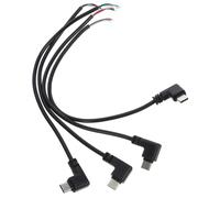 Veemoon Câble USB Type-C Coudé à 90° Court 025 M 4 Fils Dénudés Connecteur Mâle 4 Broches Câble de Fabrication DIY pour Transfert Données et Alimentation Lot de 4