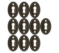 Veemoon Cache-Serrure Ovale 35X23 MM en Alliage de Zinc Lot de 10 Pièces Plaque Décorative Vintage pour Meubles Anciens Quincaillerie de Meubles Insert Décoratif pour Tiroir et