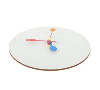 Veemoon Cadran D'horloge Vierge Rond en Bois et Plastique, 1 Set, Blanc, Kit de Base pour Loisirs Créatifs, Décoration, Peinture, Garçon et Filles, Cours