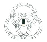 Veemoon Cadre de Couronne en Fil de Fer Vert 3pcs avec Structure Filaire Solide et Forme Ronde pour Décoration Extérieure et Jardins Traditionnels Style Aléatoire