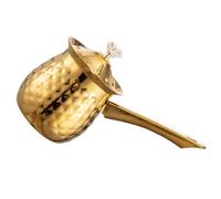 Veemoon Cafetière Turque en Acier Inoxydable Doré 400 Ml - Bouilloire Traditionnelle Cezve pour Café Arabe et Expresso Chauffe-Café Cuisine Maison et Bureau