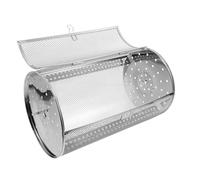 Veemoon Cage à Griller Rotative en Acier Inoxydable 180X300 MM pour Four et Barbecue Panier à Rôtir Tambour pour Légumes Viandes et Fruits de Mer Support Pivotant Pratique