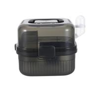 Veemoon Cage de Transport Compacte Double Couche pour Petits Animaux, Mallette Portable Noire Poignée Ergonomique, Cage Ventilée pour Hamsters, Cochons D’Inde et Chinchillas en Voyage