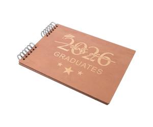 Veemoon Cahier de Fin D'études 2026 en Papier, Journal Souvenir | Couverture Bois, Impressions Solide, Léger et Portable, pour Voyages et Fêtes de Classe