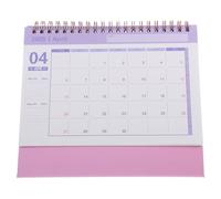 Veemoon Calendrier de Bureau 2025 en Anglais Papier Rose 19 X 16,5 Cm Calendrier Mensuel Décoratif Portable Accessoire de Bureau Pratique pour Maison Facilement