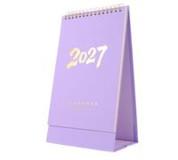 Veemoon Calendrier de bureau 2027, petit format, reliure spirale, idéal | Mini agenda mensuel sur pied de 24 x 14 x 8 cm, année complète, inscriptible, design artistique idéal pour les petits