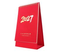 Veemoon Calendrier de bureau 2027, petit format, reliure spirale, idéal | Mini agenda mensuel sur pied de 24 x 14 x 8 cm, année complète, inscriptible, design artistique idéal pour les petits