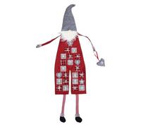 Veemoon Calendrier de L’Avent Suspendu de Noël Compte à Rebours Décoration GNOME Noël Gris Chapeau Rouge Décor Mural Table pour Fêtes de Fin D’Année
