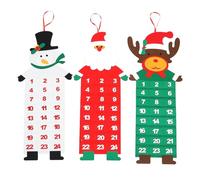 Veemoon Calendrier de Noël en Feutre du Père Noël 3 Pièces Pochettes Suspendues pour Garçon et Filles Décoration Festive Murale Maison et Salle de Séjour