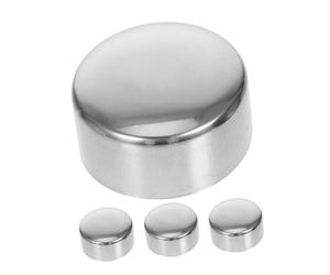 Veemoon Capuchons de Main Courante D'escalier en Acier Inoxydable Argenté, Lot de 4 Pièces, Installation Facile et Usage Polyvalent pour Applications Résidentielles et Commerciales