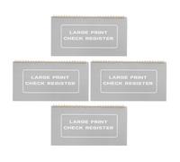 Veemoon Carnet de Chèques Grand Format Lot de 4 avec Registres de Transactions à Espacement Extra-large, Section Date au Verso, Haute Visibilité pour Bureau Maison et Voyages