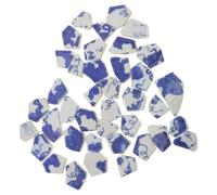 Veemoon Carreaux de Mosaïque Céramique Bleus et Blancs 500g pour Loisirs Créatifs, Tesselles Irrégulières en Porcelaine, Décoration Murale Diy, Fournitures Artisanales pour Pot de Fleurs