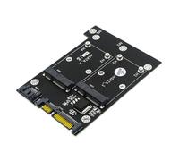 Veemoon Carte Adaptatrice Double Msata vers Sata3 6gbps en Métal LED Bleue, Convertisseur SSD Haute Vitesse sans Pilote pour Accessoires Informatiques
