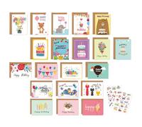 Veemoon Carte de Vœux Anniversaire Pliable en Papier avec Enveloppes | Style Simple et Chic, Lot DIY pour Écrire un Petit Mot, Usage Fête D’anniversaire