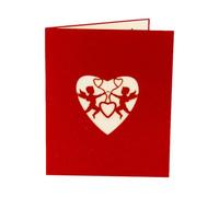 Veemoon Carte de Vœux Forme Cœur pour Saint-valentin et Anniversaire Design Créatif Papier Carte de Bénédiction Romantique et DIY Décoration Originale pour Fête et Mariage