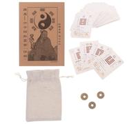 Veemoon Cartes de Divination Yi Jing 64 Hexagrammes Guide Ancien et Manuel Spirituel, Ensemble de Cartes Feng Shui Solide pour Débutants, Jeu Chinois de Divination Culturelle et