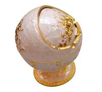 Veemoon Cendrier Décoratif Vintage en Alliage Couvercle Finition Dorée Résistant à la Corrosion Accessoire pour Fumer Maison et Bureau Récipient à Cendres Élégant Rétro