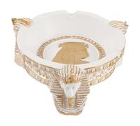 Veemoon Cendrier Vintage Égyptien en Résine Blanche Petit Cendrier Créatif pour Salon et Bureau Support Sûr et Résistant à Haute Température Ornement Décoratif Original pour Maison et