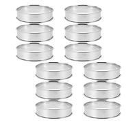 Veemoon Cercles à Muffins Anglais en Acier Inoxydable 12 Pièces Moules à Pâtisserie Ronds Antiadhésifs 85 CM Double Bord Roulé Moules Polyvalents pour Biscuits Crumpets et Tartelettes