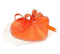 Veemoon Chapeau Fascinateur Style Chic en Fil de Chanvre Orange Élégant et Confortable, Accessoire Stable pour Fête des Années 1920 ou Thé