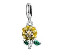 Veemoon Charm Pendentif Fleur Tournesol Argent pour Bracelet et Collier Femme Breloque Création Bijoux DIY et Élégante