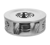 Veemoon Chauffe-théière en Acier Inoxydable Portable avec Socle pour Bougie, Base Chauffante pour Théière et Café, Accessoire de Chauffage sans Électricité, pour Bureau, Voyage et Usage