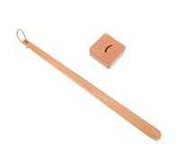 Veemoon Chausse-pied Long en Bois avec Base Stable, 55cm, Aide à Enfiler les Chaussures sans Se Pencher pour Garçon et Filles et Femmes Enceintes, Entrée et Maison