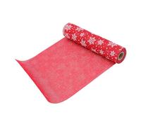 Veemoon Chemin de Table de Noël Imprimé Flocons de Neige 100% Lin Naturel Décorations Festives Décoration Table Festive pour Repas de Fête Hôtel Restaurant 40x140 Cm