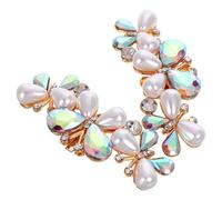 Veemoon Clips à Chaussures Pailletés pour Talons Hauts, Breloques Décoratives en Perles et Paillettes, Accessoires Élégants pour Chaussures de Mariage et Soirées, 1 Paire Colorée Amovible