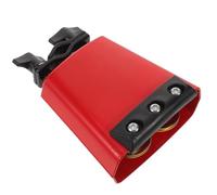 Veemoon Cloche à Vache Percussionniste avec Bande D'amortissement Noire en Métal Rouge Solution de Montage Facile pour Batterie, pour Répétitions et Environnements Sensibles Bruit