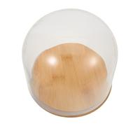 Veemoon Cloche en Verre Cylindrique 15X12 CM avec Base en Bambou Vitrine sous Cloche pour Fleurs Éternelles Objets de Collection et Décoration Protection Anti-Poussière Présentation