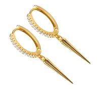 Veemoon Clous D'oreilles Femme En Argenté 925 Géométriques Zircone, Boucles D'oreilles Pendantes Élégantes Pour Soirée, Accessoire Hypoallergénique Au Design Chic