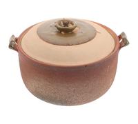 Veemoon Cocotte en Terre Cuite 2,5l avec Poignée pour Mijoter et Cuire Soupes, Casserole Coréenne Traditionnelle, Ustensile Maison Polyvalent, Cuisson Lente et Saine, Pot en Argile 20cm