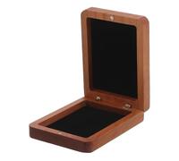 Veemoon Coffret de Présentation en Bois Cerisier 7,6 X 5 X 2,5 Cm avec Doublure Velours Noir, Boîte de Rangement pour Médailles Sportives et Badges, Vitrine Élégante pour Exposition