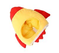 Veemoon Coiffe en Peluche Jaune 1 Pièce pour Déguisement, Chapeau Amusant et Chaud, Accessoire Costume Créatif et Confortable, pour Fête et Photos, Protège Oreilles et Nez du Vent