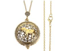 Veemoon Collier À Breloques Éléphant Unique Pendentif En Verre De Style Vintage
