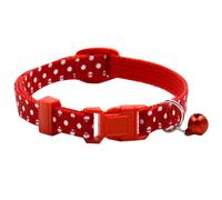 Veemoon Collier à Clochette pour Petit Chien à Pois, Largeur 1,0cm Rouge | PP Léger, Longueur Réglable et Texture Confortable, avec Clochette, pour Chiot et Petit Chien