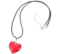 Veemoon collier coeur forme colliers pour femmes cœur Chaîne collier pendentif pour femme pendentif coeur collier de charme de coeur collier tour de cou coeur Corde en peau de vache rouge