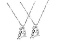 Veemoon Collier Créatif 2 Pièces Bijoux De Chimie Organique Pour Femmes De Bijoux Collier Microscope Collier Double Hélice Collier Drôle Collier En Alliage Collier En