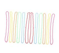 Veemoon Collier de Perles en Plastique Multicolore pour Fête Masquée Lot de 12 Accessoire Rétro pour Carnaval Noël Saint-Valentin Couleurs Éclatantes