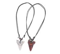 Veemoon Collier De Requin Pour Hommes - 2 Pièces Pendentif Ajustable En Cuir - Style Surfeur Hawaïen Vintage Avec Dents De Requin Accessoire Plage Cool Et Gothique