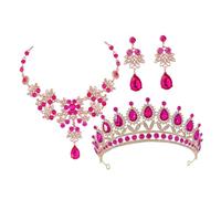 Veemoon Collier Et Boucles Oreilles Couronne Parure De Bijoux Pour Fille Assortiment De Bijoux Pour Fête