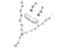 Veemoon Collier Et Boucles Oreilles Pour Mariage Femme Fille Bijoux Scintillants Assortiment Facile