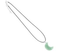 Veemoon Collier Pendentif Lune en Jade Naturel 1 Pièce, Pendentif Bijou Simple Artisanal, Accessoire Bijouterie pour Femme, Présent Élégant Usage Quotidien Soirée