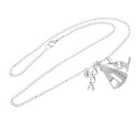 Veemoon Collier Pendentif Microscope Adn en Métal Argenté, Collier Scientifique pour Femme, Bijou Chimie Original, Chaîne Clavicule, Présent Professeur et Élève, Accessoire Laboratoire