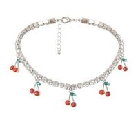 Veemoon Collier Polyvalent Pendentif Cerise Géométrique Élégant pour Accessoires de Cou et Usage Quotidien