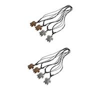 Veemoon Collier Tortue De Mer En Corde - Ensemble De 4 Pendentifs Animaliers - Bijoux Unisexes Pour D'Anniversaire Saint Valentin Et Mariage Couleurs Blanc Et Marron