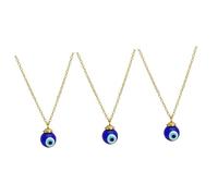 Veemoon Collier Vintage 2Pcs Pendentif Oeil En Lien Mince - Bijoux Rétro En Acier Inoxydable Avec Chaîne Et Style