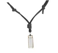 Veemoon Collier Vintage Harmonica Miniature en Cuir Pendentif Musical pour Femme Accessoire de Décoration Chaîne de Cou Chic Festivals et Présents